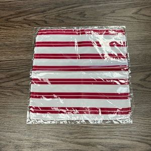NEW White w/ Red Stripe Silk Pocket Square